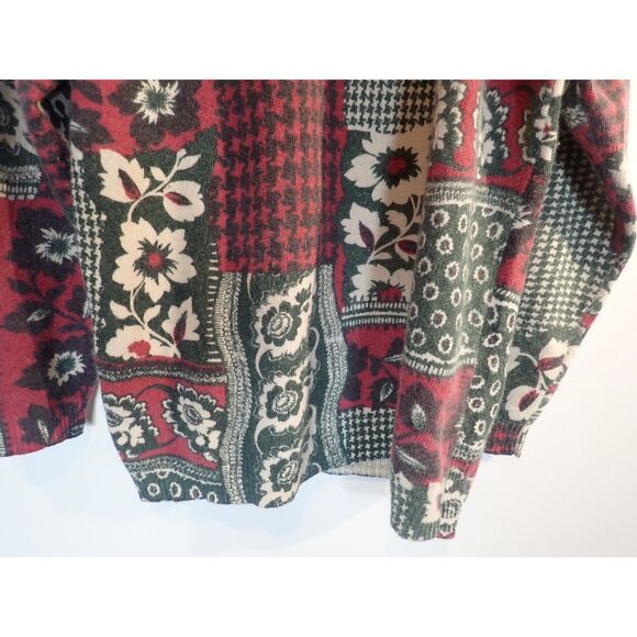 Feminin Ladies High Fashion Christmas Patchwork Sweater Large Lambswool Angora - Picture 5 of 10